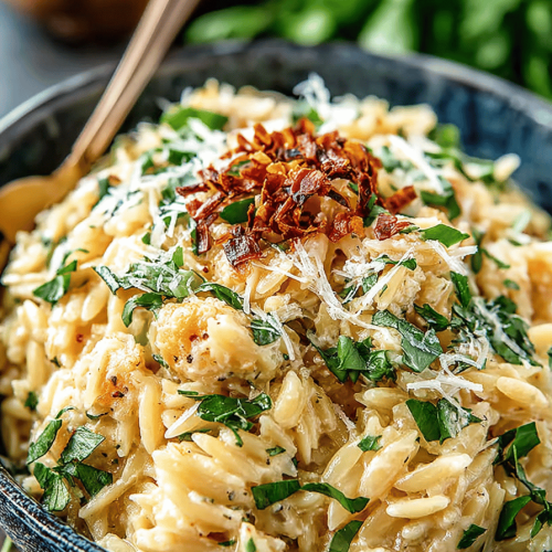 Creamy Garlic Parmesan Orzo