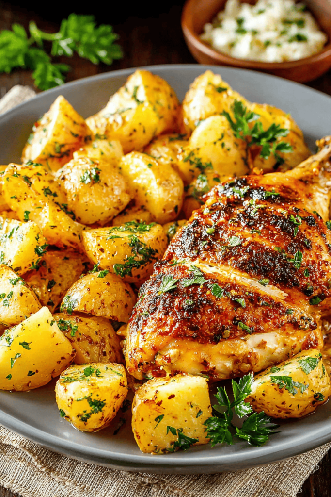 Easy Roasted Chicken & Potatoes