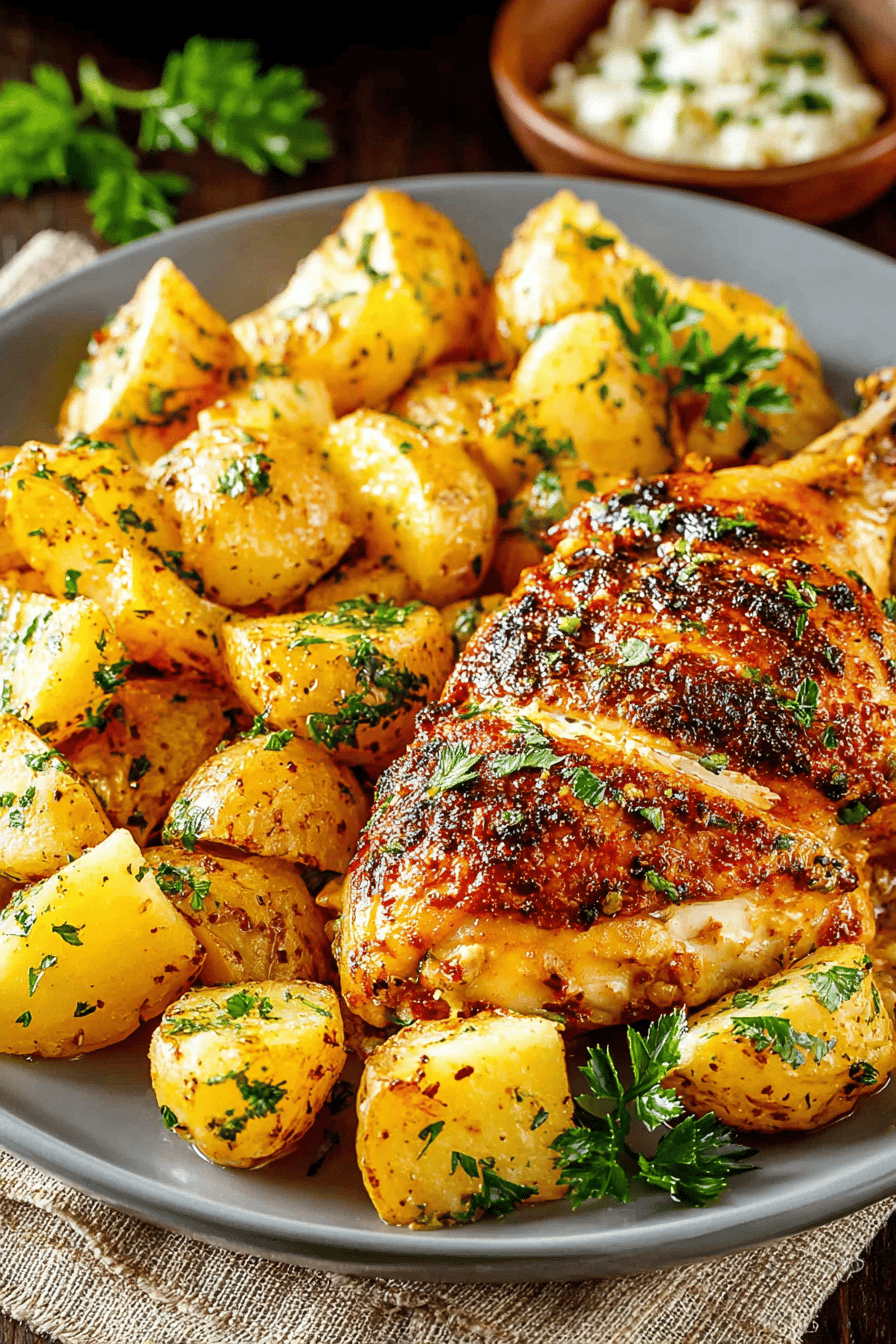 Easy Roasted Chicken & Potatoes