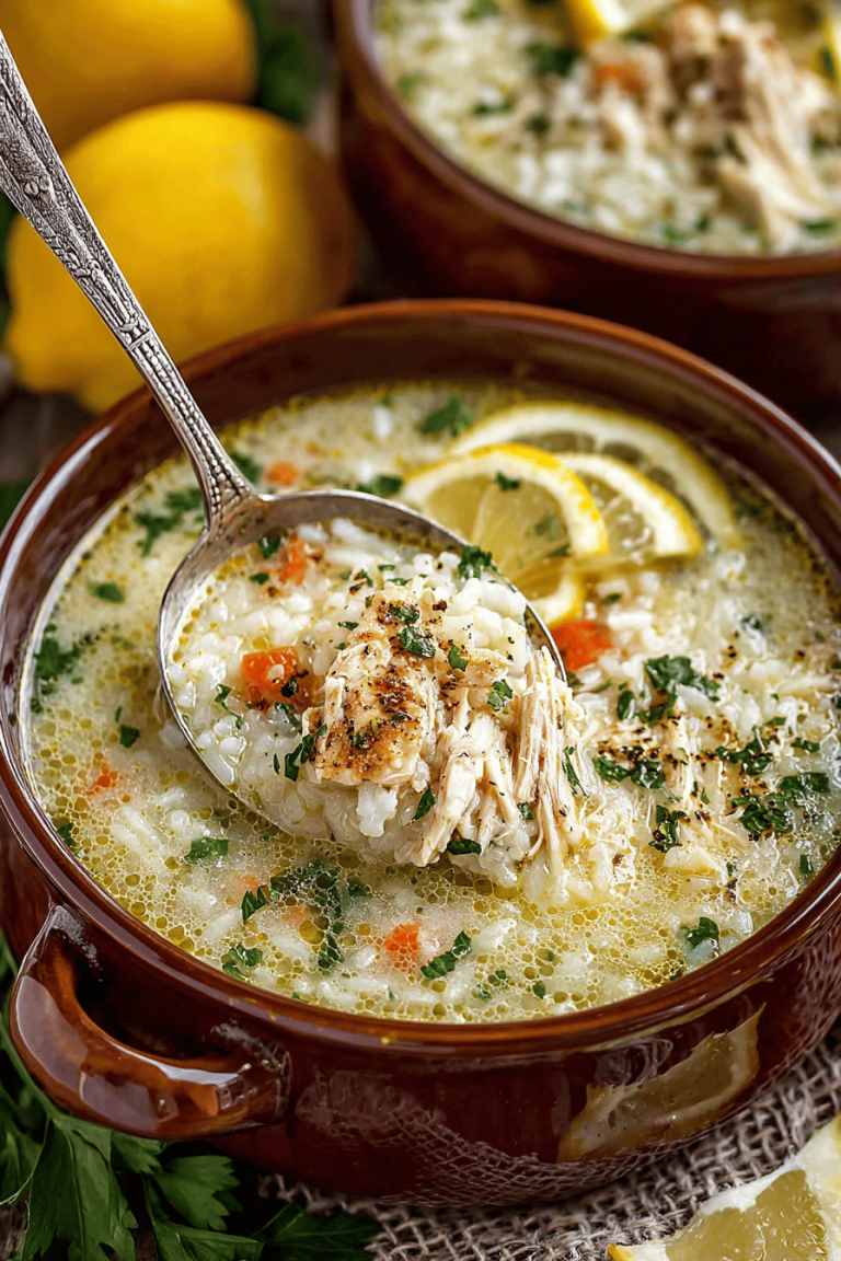 Lemon Chicken Rice Soup