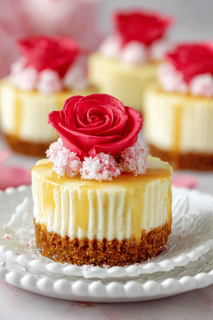 Mini Rose Cheesecakes