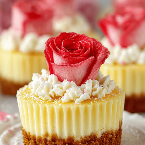 Mini Rose Cheesecakes