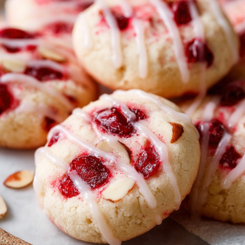 Delish Cherry Almond Shortbread Cookies