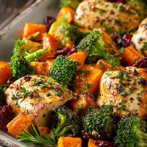 Delish Chicken Broccoli Sweet Potato Sheet Pan Dinner