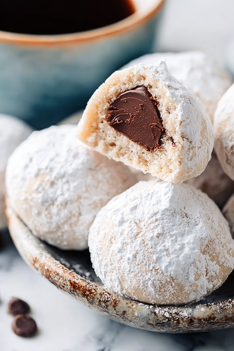 Delish Chocolate Kiss Powder Puff Cookies