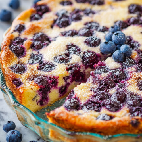 Delish Crustless Blueberry Pie