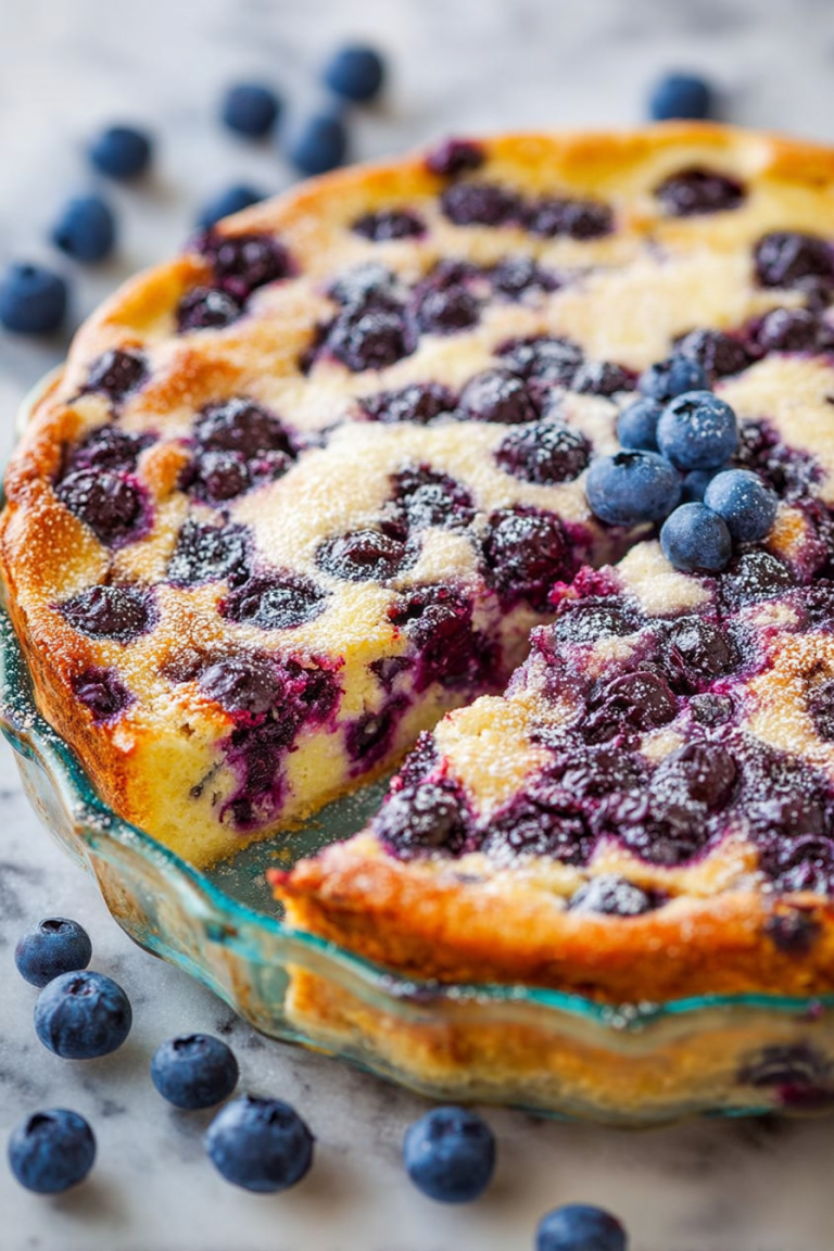 Delish Crustless Blueberry Pie