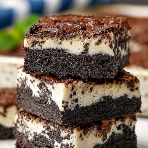 Delish Fudgy Cookies and Cream Brownies