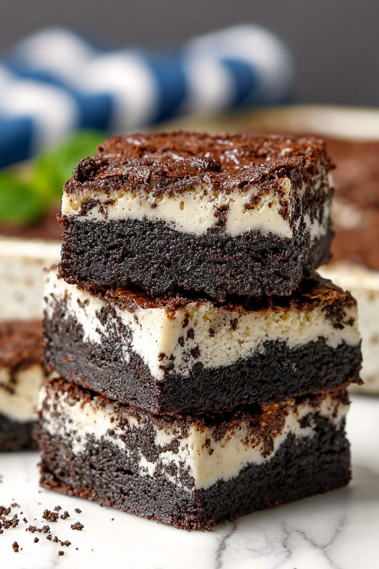 Delish Fudgy Cookies and Cream Brownies
