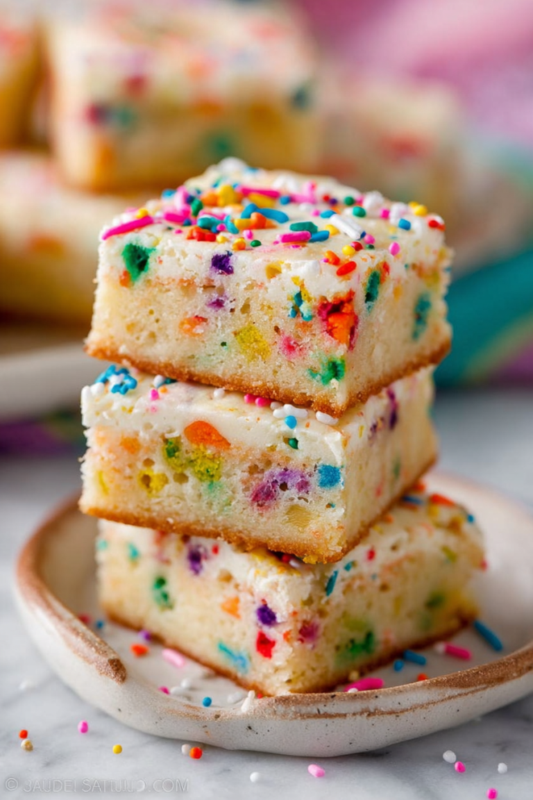 Delish Funfetti Cake Batter Blondies