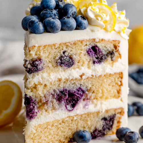 Delish Lemon Blueberry Layer Cake