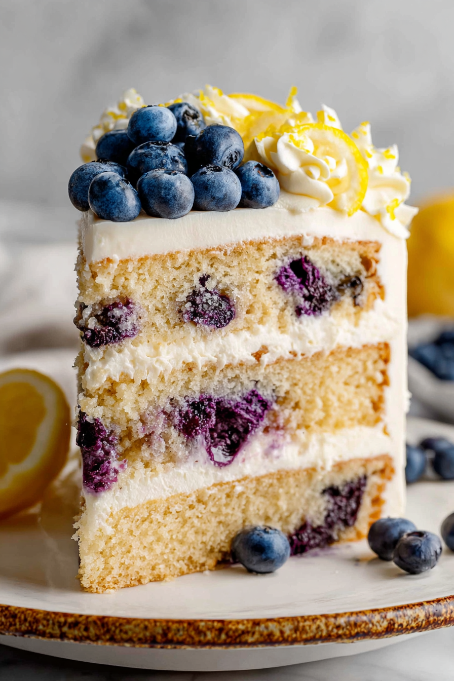 Delish Lemon Blueberry Layer Cake