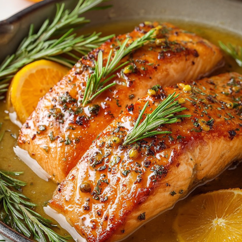 Delish Orange Rosemary Glazed Salmon