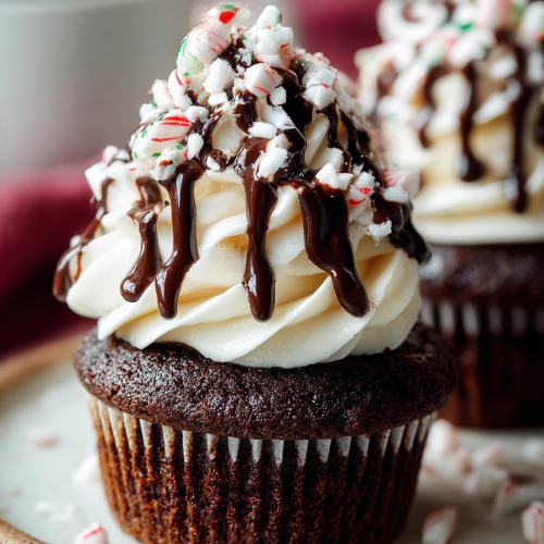 Delish Peppermint Mocha Cupcakes