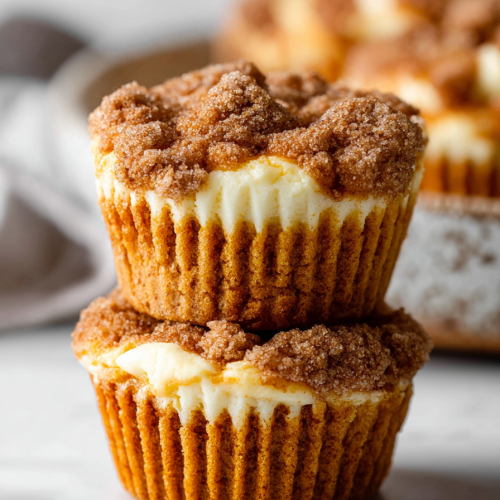 Delish Pumpkin Cheesecake Muffins
