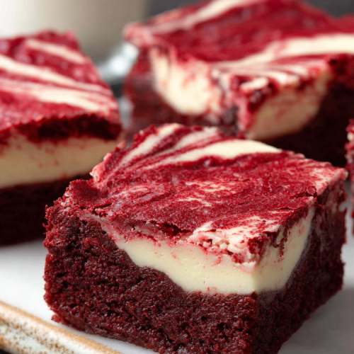 Delish Red Velvet Cheesecake Brownies