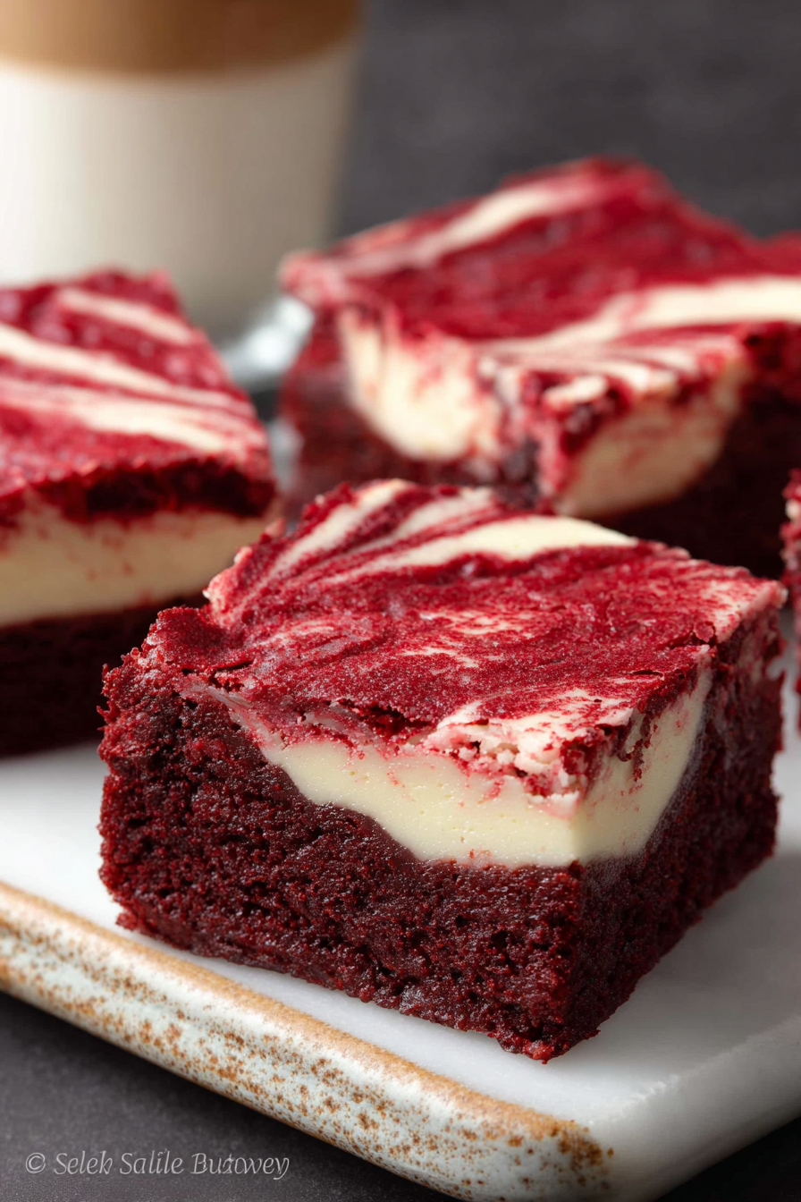 Delish Red Velvet Cheesecake Brownies