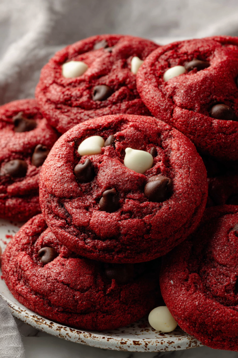 Delish Red Velvet Chocolate Chip Cookies