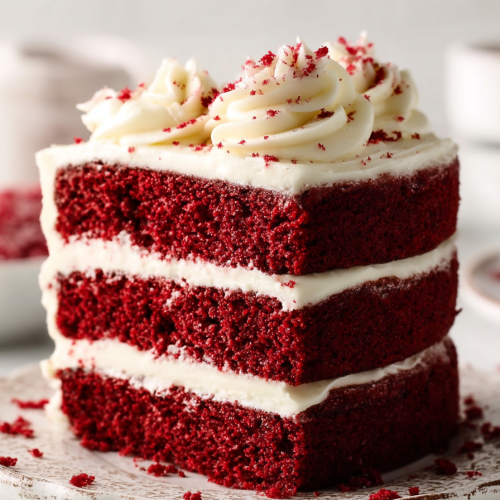 Delish Red Velvet Layer Cake with Cream Cheese Frosting