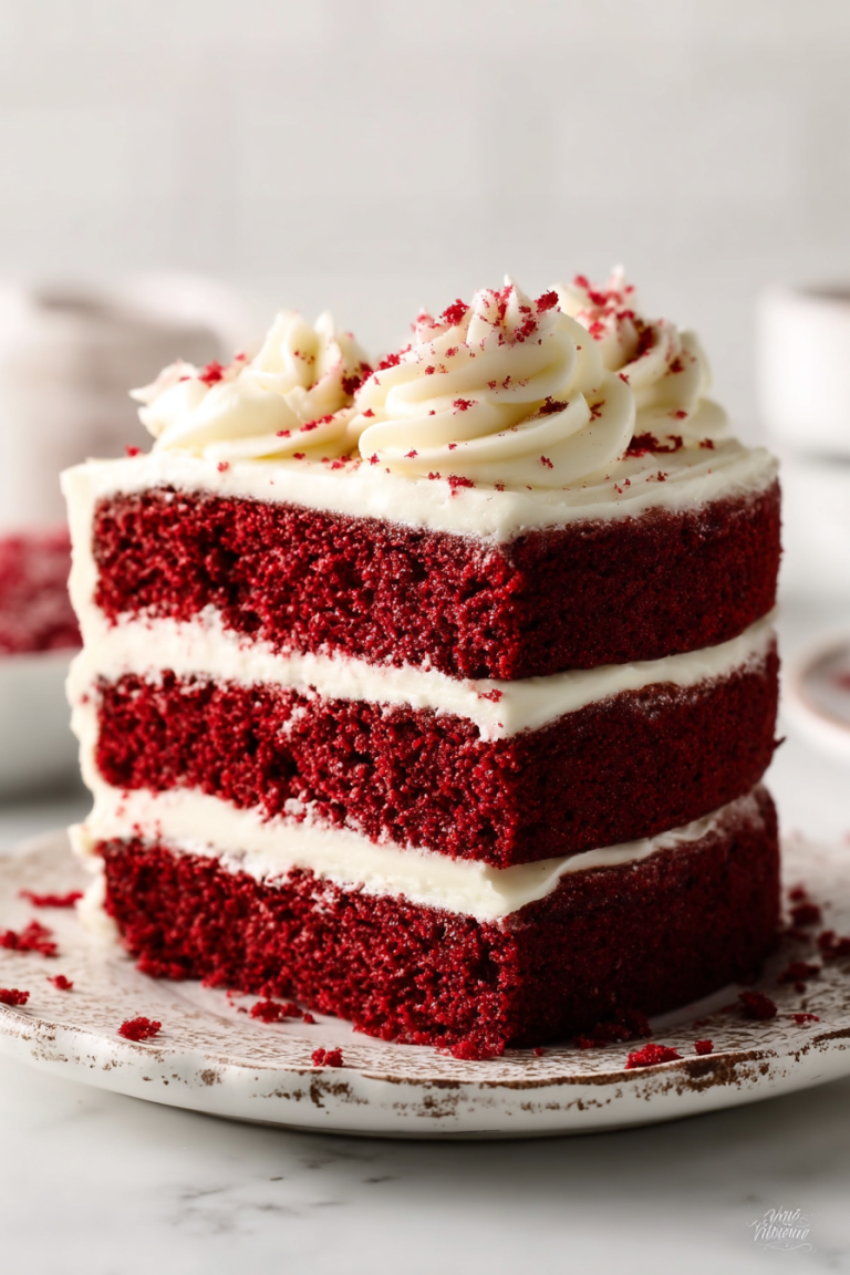 Delish Red Velvet Layer Cake with Cream Cheese Frosting