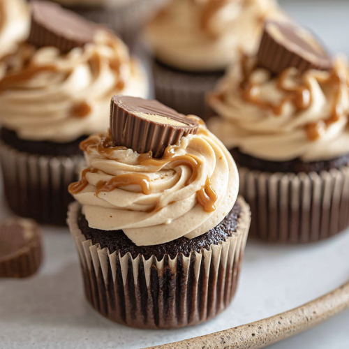 Delish Reese's Peanut Butter Cup Cupcakes