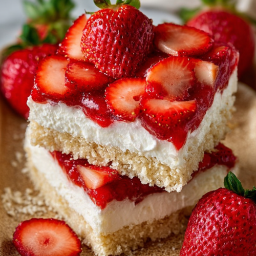 Delish Strawberry Shortcake Bars Recipe