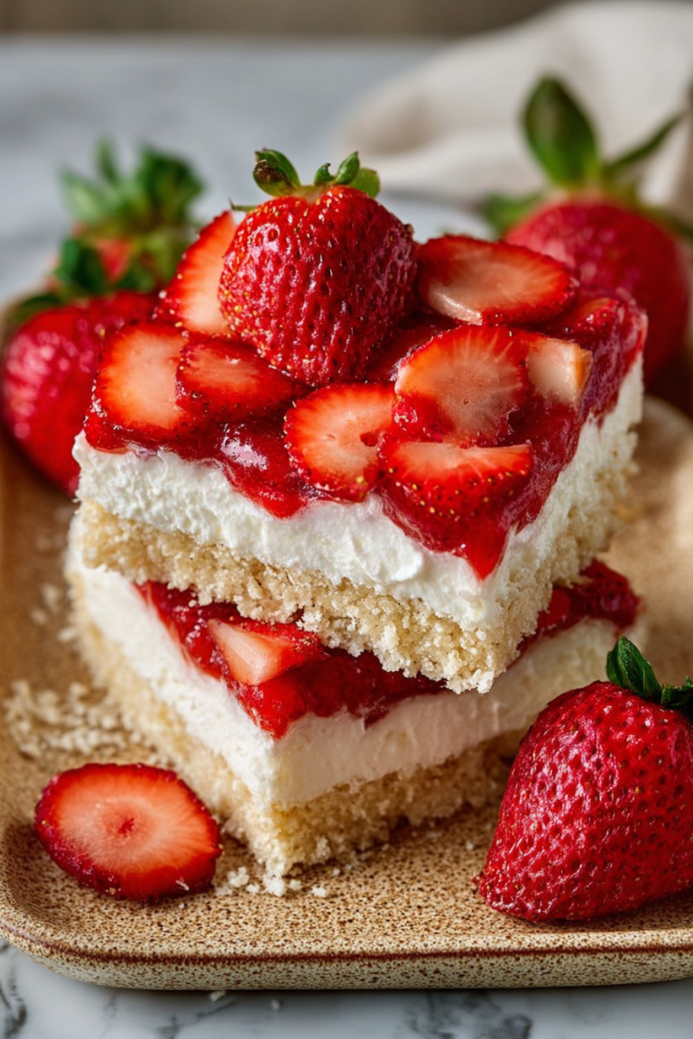 Delish Strawberry Shortcake Bars Recipe