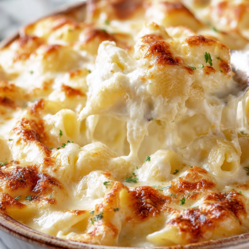 Delish Three Cheese Pasta Bake