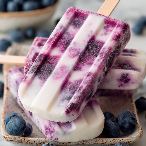 Easy 3-Ingredient Blueberry Yogurt Popsicles