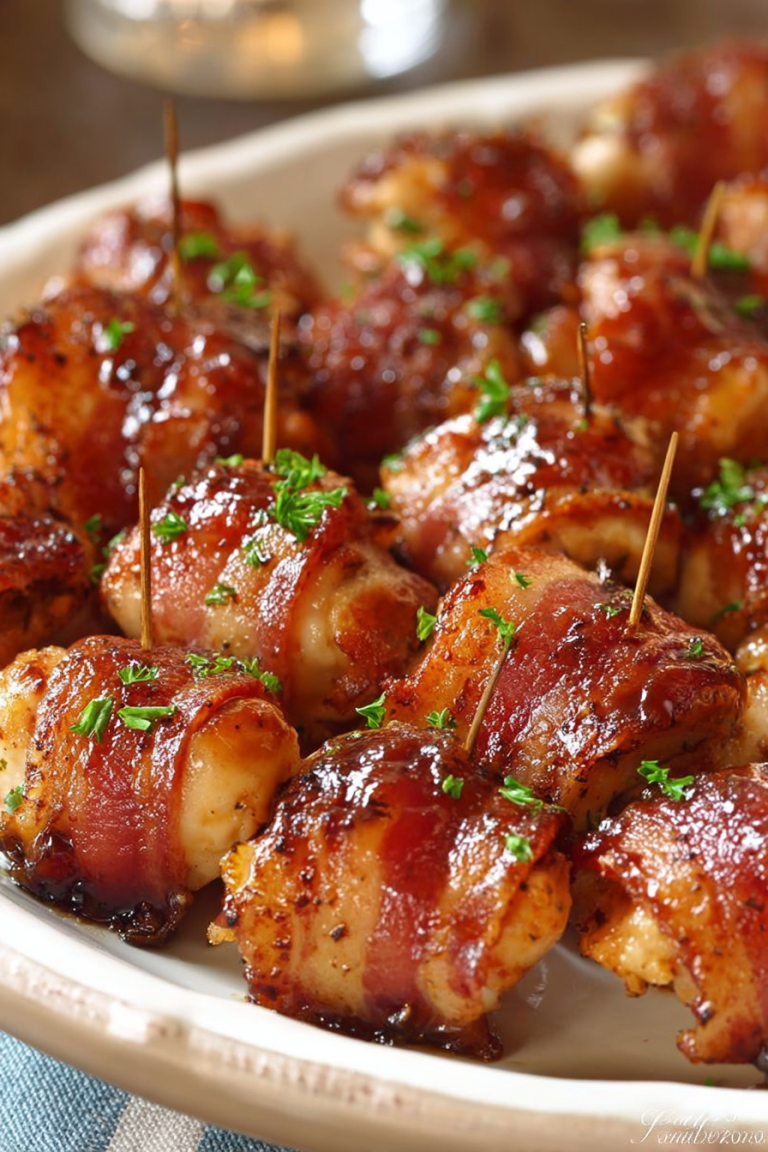 Easy BBQ Bacon Chicken Bites