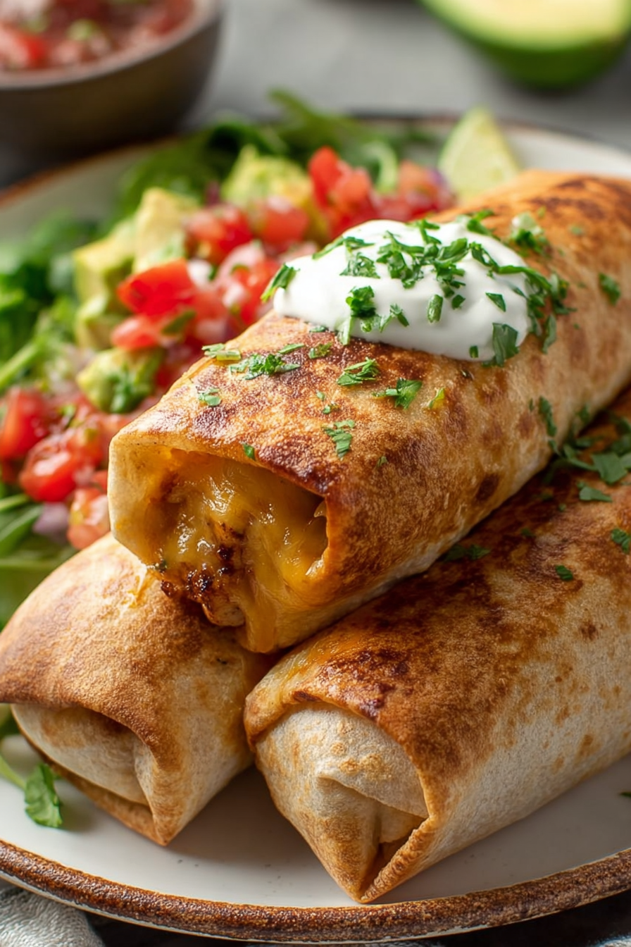 Easy Baked Chicken Chimichangas