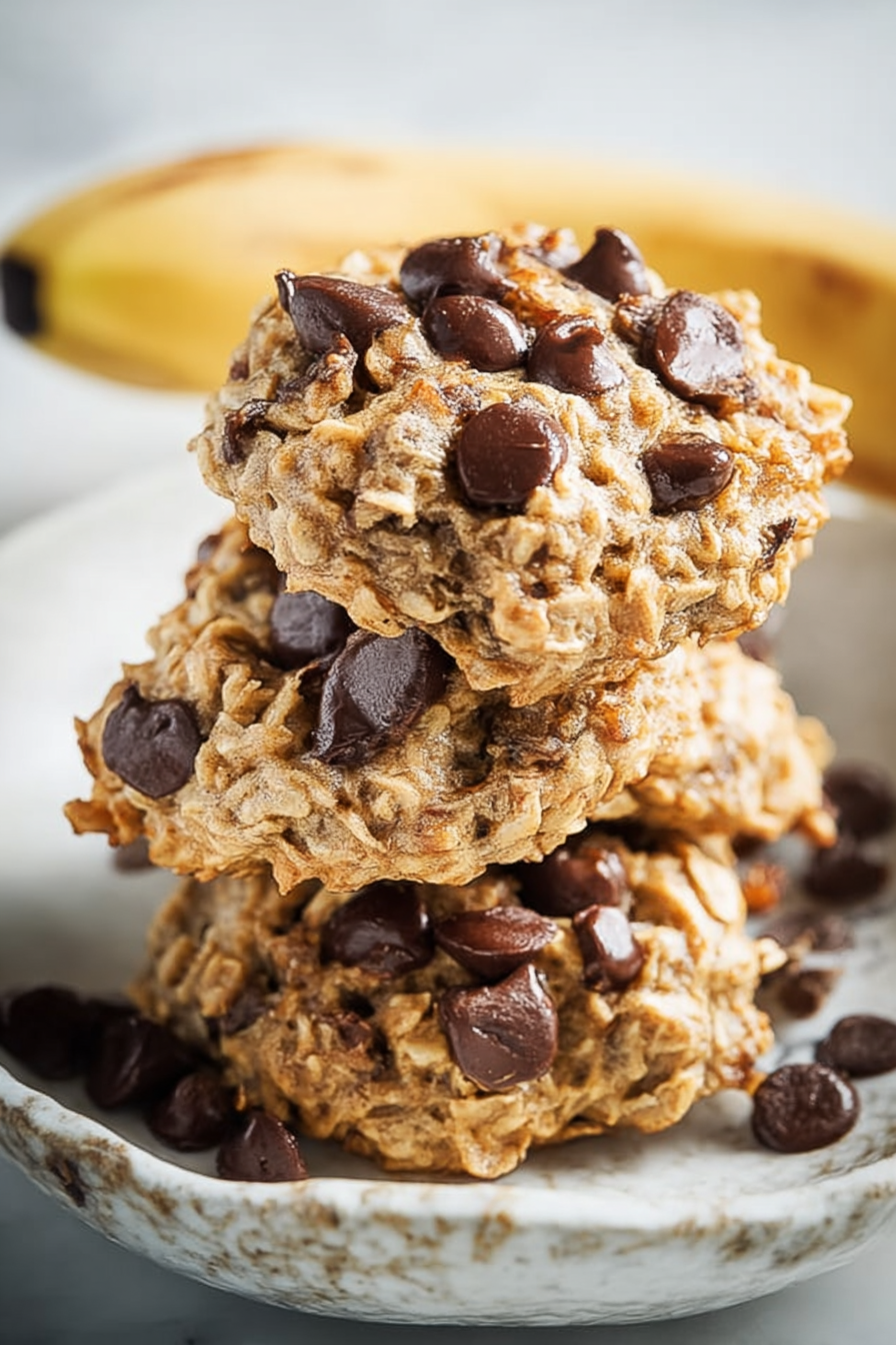 Easy Banana Oatmeal Chocolate Chip Cookies