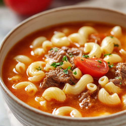 Easy Beef Tomato Macaroni Soup Recipes