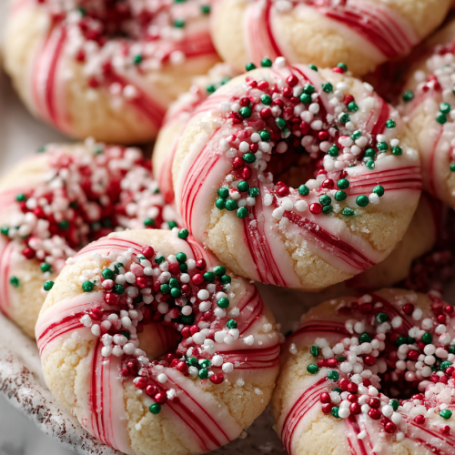 Easy Candy Cane Kiss Cookies