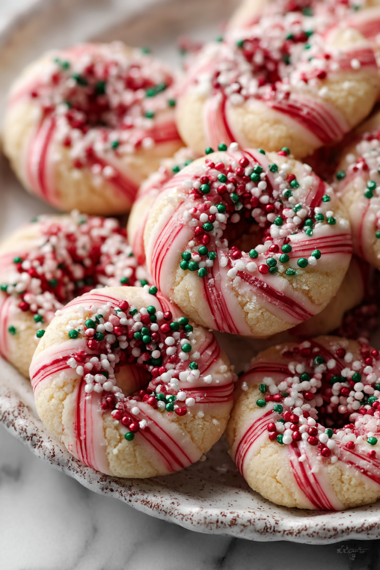 Easy Candy Cane Kiss Cookies