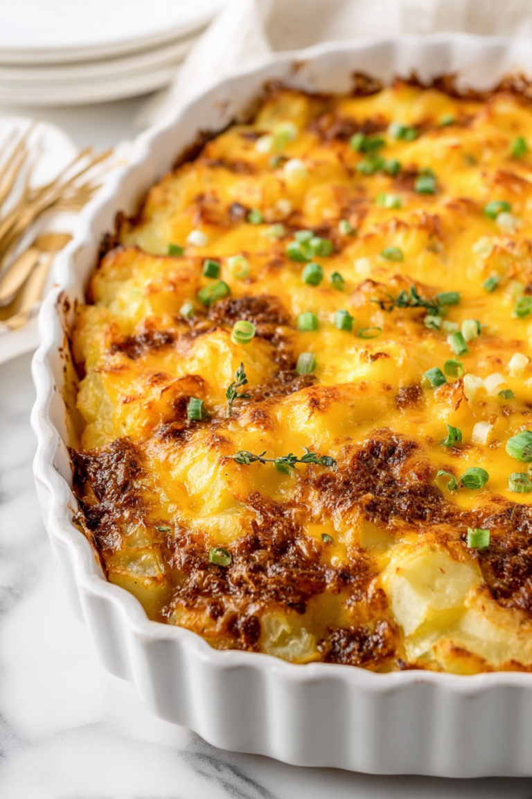 Easy Cheesy Potato Breakfast Casserole