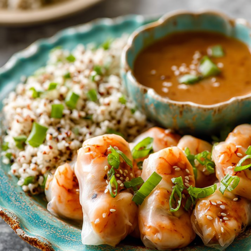 Easy Fresh Summer Rolls with Peanut Dipping Sauce