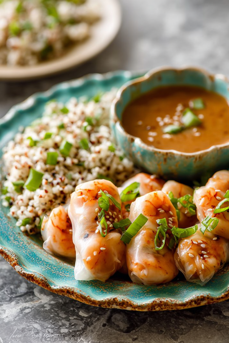 Easy Fresh Summer Rolls with Peanut Dipping Sauce
