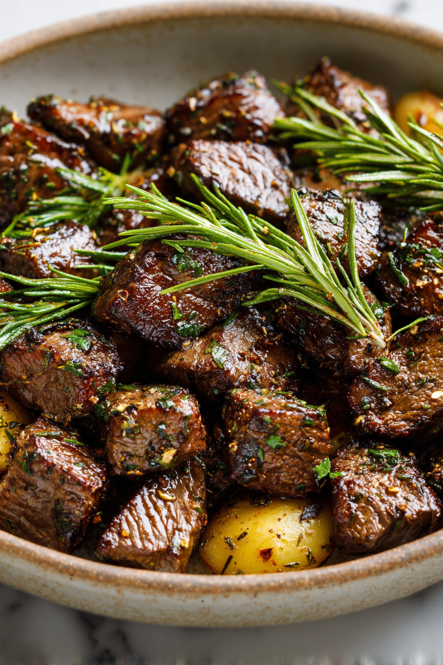 Easy Garlic Butter Herb Steak Bites