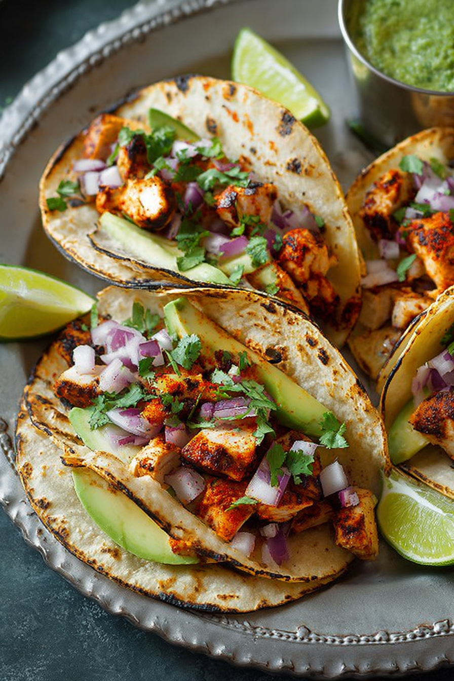 Easy Grilled Chicken and Avocado Street Tacos