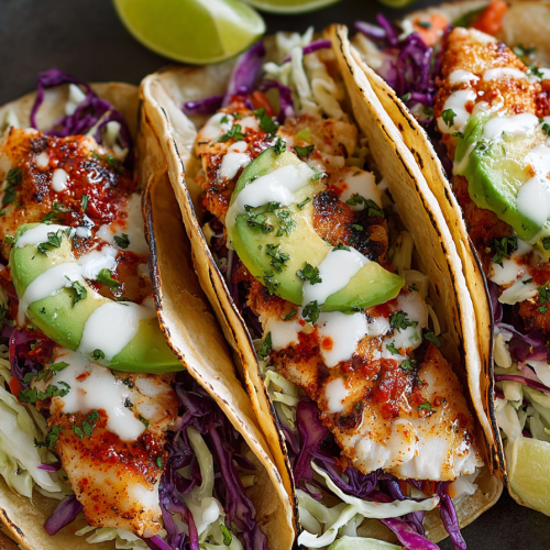 Easy Grilled Fish Tacos with Lime Slaw