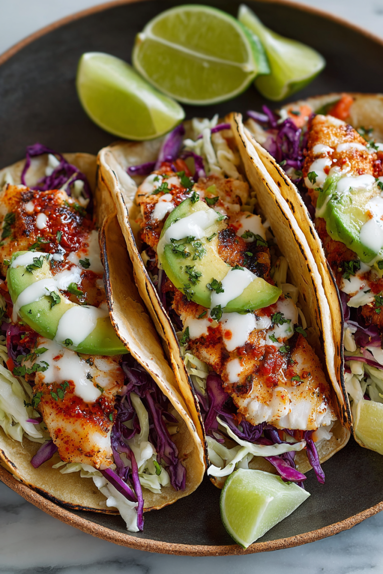 Easy Grilled Fish Tacos with Lime Slaw