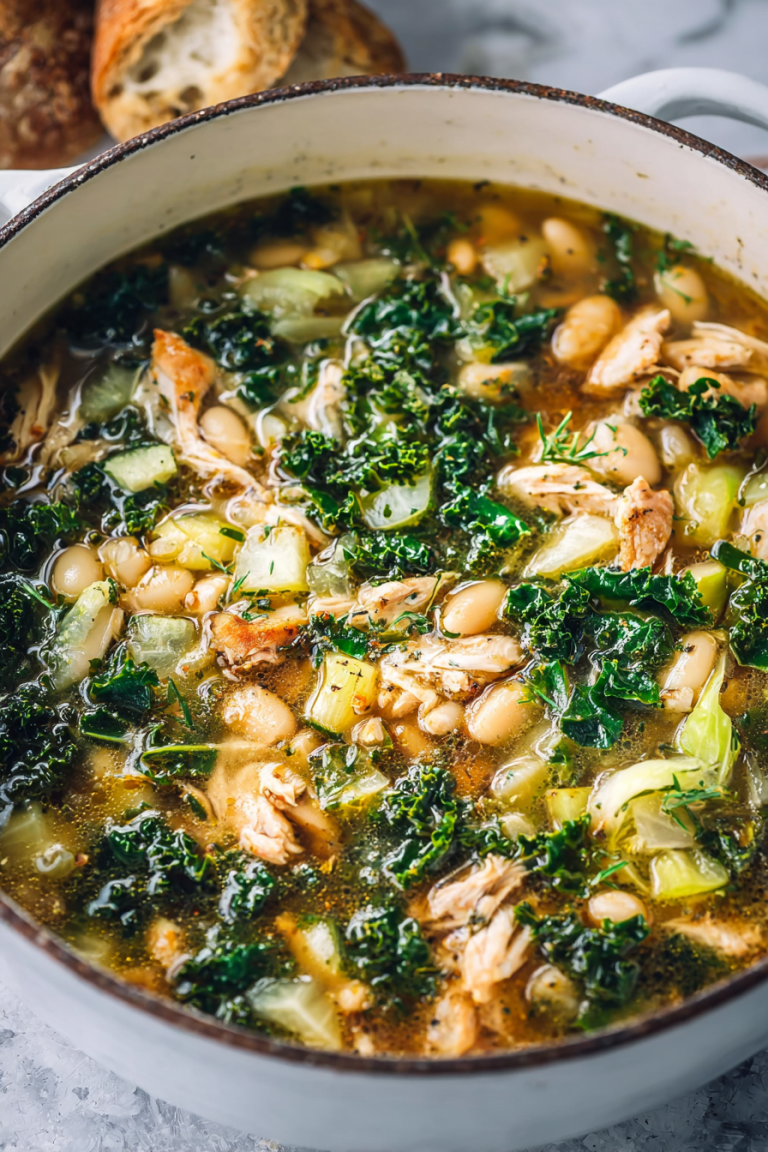 Easy Kale White Bean Chicken Soup