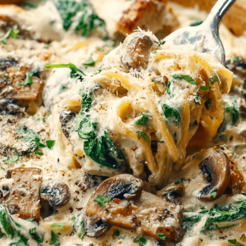 Easy One-Pot Creamy Chicken Mushroom Florentine