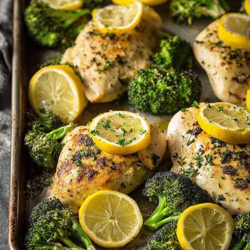 Easy Sheet Pan Lemon Chicken with Parmesan Roasted Broccoli