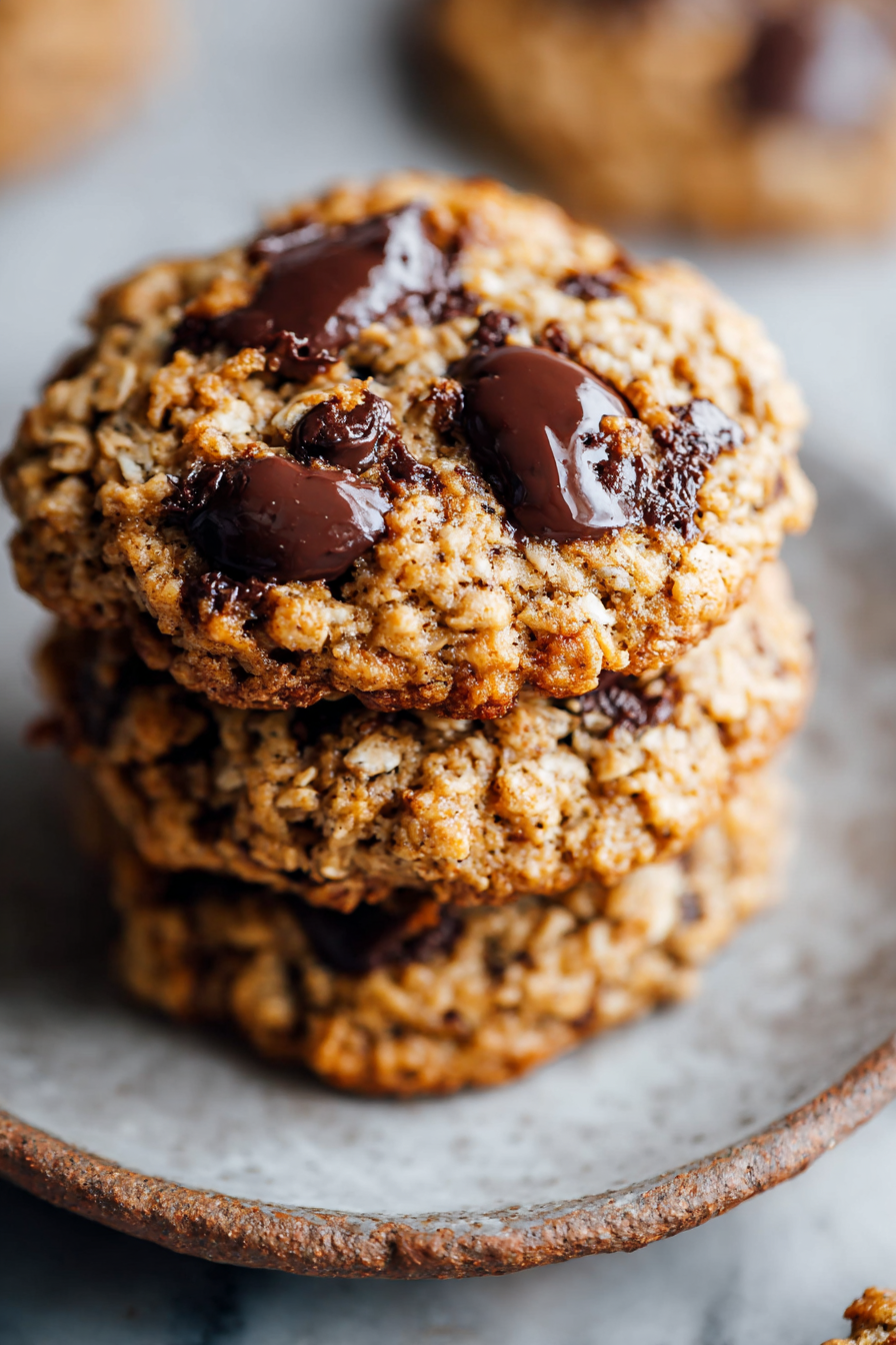 Easy Skinny Oatmeal Chocolate Chip Cookies