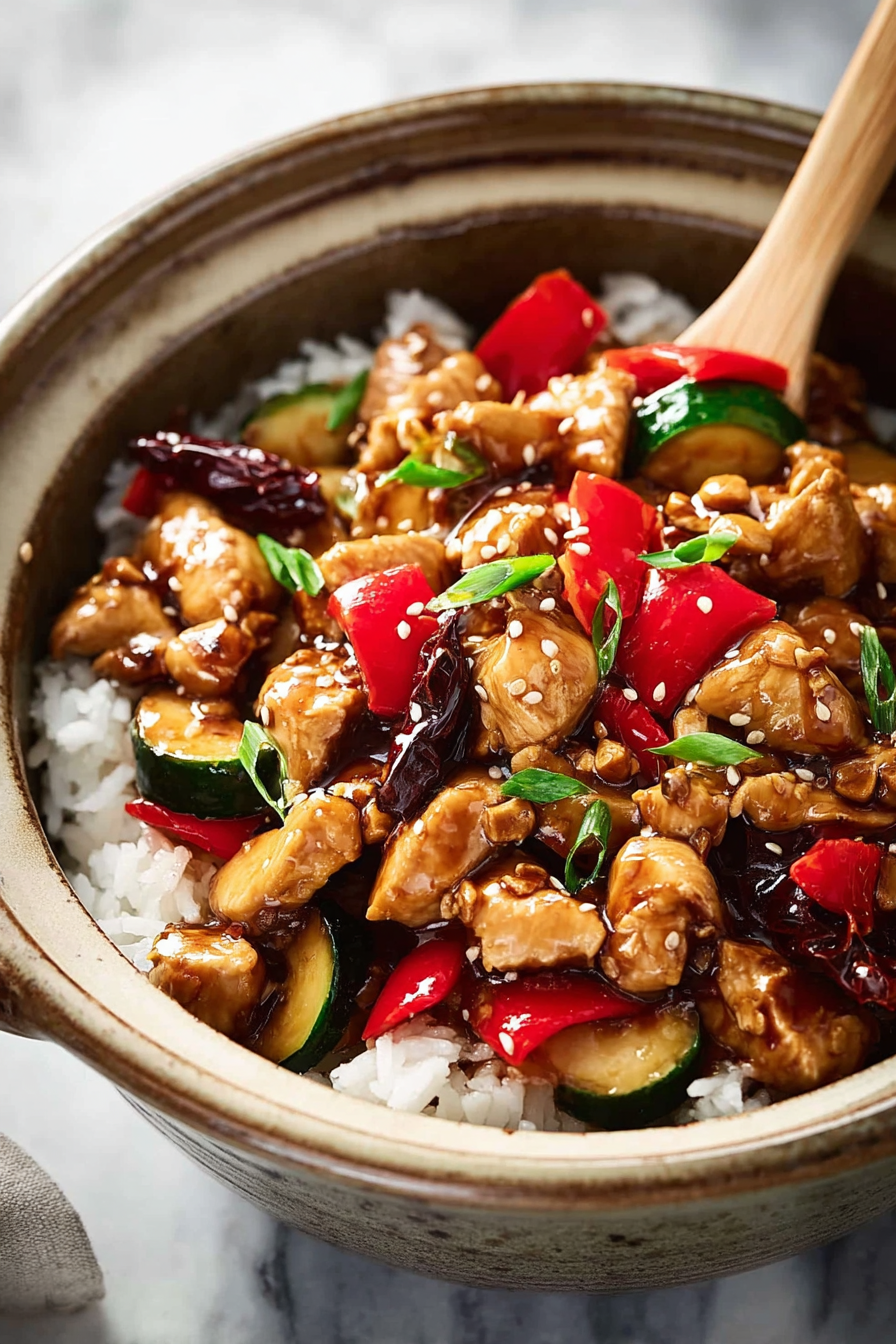 Easy Skinny Slow Cooker Kung Pao Chicken
