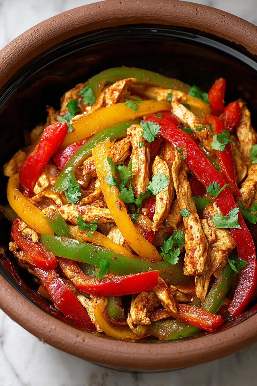 Easy Slow Cooker Chicken Fajitas