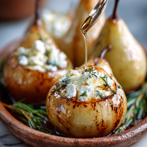 Baked Pears with Goat Cheese and Honey