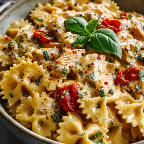 Bowtie Dinner with Cajun Chicken Sauce